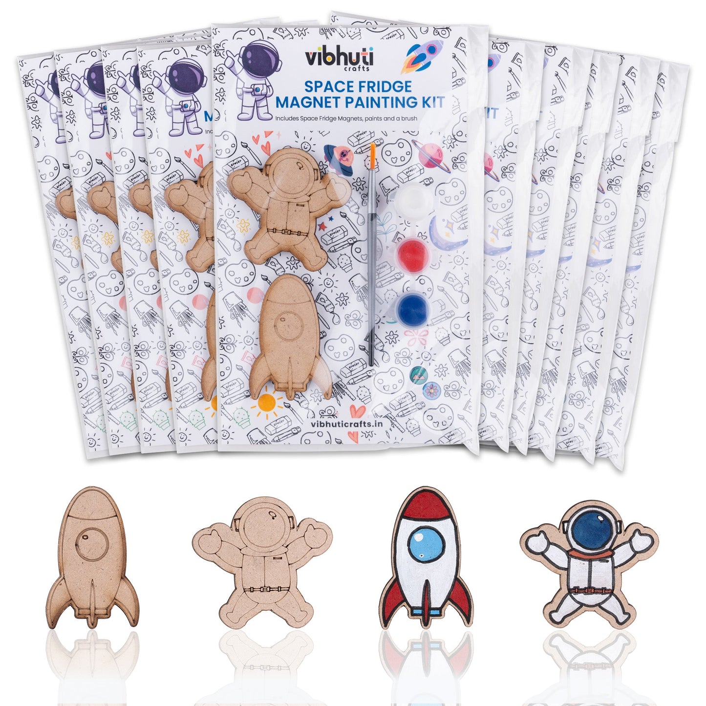 Vibhuti Crafts’ DIY Party Favor Kit – Fridge Magnet Sets with Paints, Brush, and Decorations – Perfect for Return Gifts & Creative Craft Activities Space - VibhutiCrafts