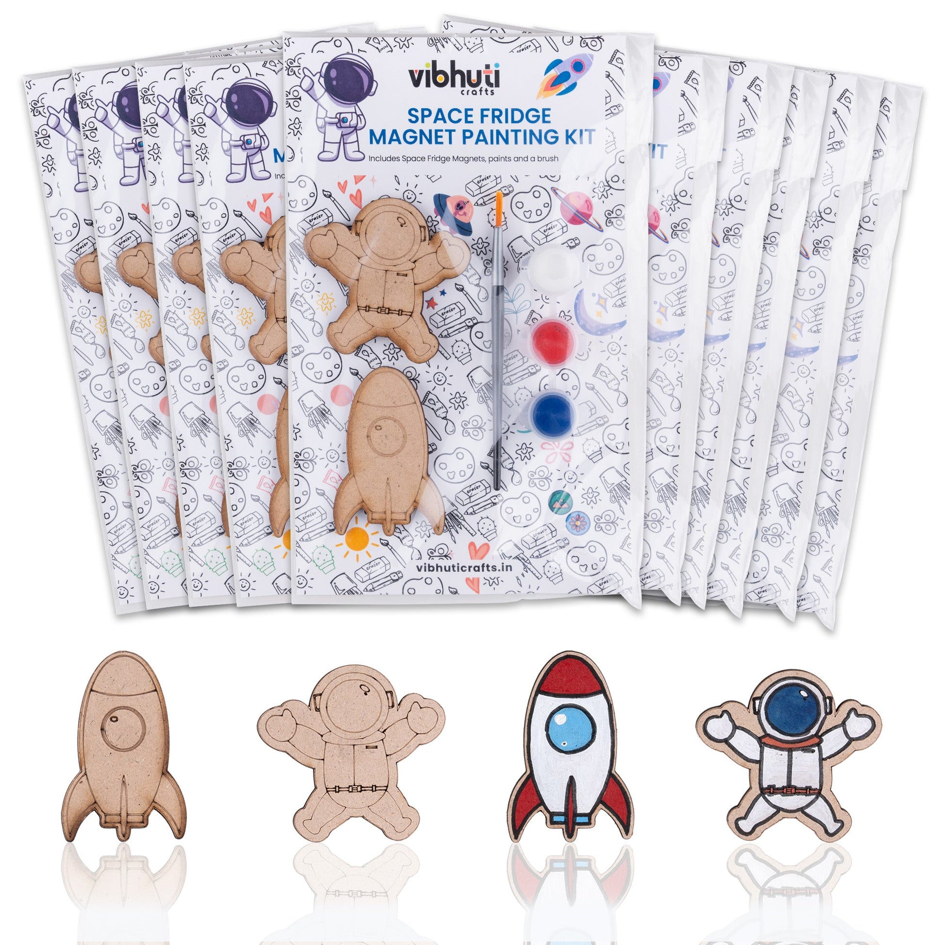 Vibhuti Crafts’ DIY Party Favor Kit – Fridge Magnet Sets with Paints, Brush, and Decorations – Perfect for Return Gifts & Creative Craft Activities Space - VibhutiCrafts