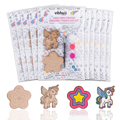DIY Unicorn Fridge Magnet Kit – Fun & Creative Party Favor for Kids (Pack of 10) - VibhutiCrafts