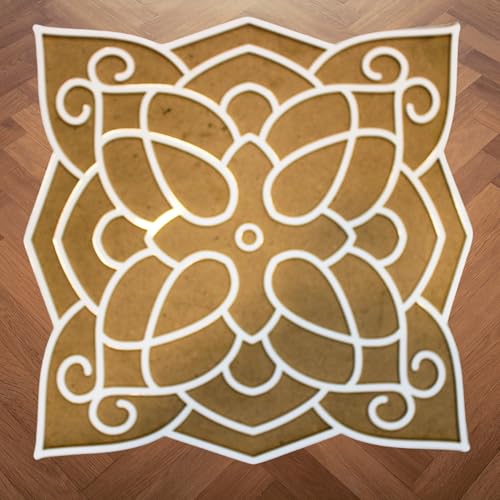 VibhutiCrafts Reusable Rangoli Stencil Square Template Design - Perfect for Floor, Pooja, and Home Décor - DIY Traditional Art. - MySkillShaala