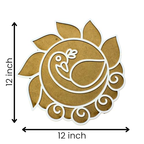 VibhutiCrafts Reusable Rangoli Stencil with Circle Peacock Template – Perfect for Floor, Pooja Room, and Home Décor – DIY Traditional Art - MySkillShaala