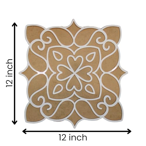 VibhutiCrafts Reusable Rangoli Stencil with Square Template (Paisley) – Perfect for Floor, Pooja Room, and Home Décor – DIY Traditional Art - MySkillShaala