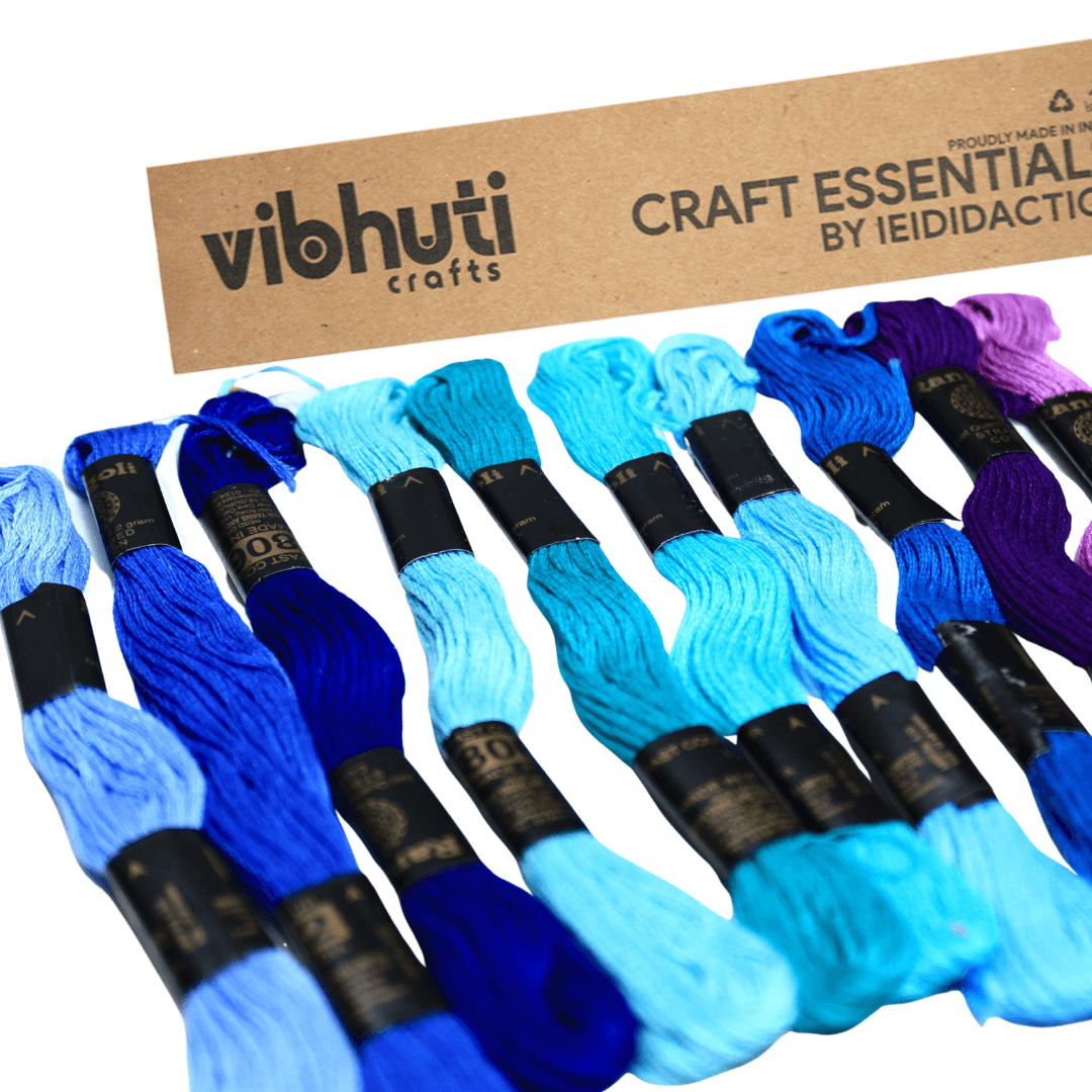 Embroidery Thread - Blue Shade (Pack of 10) - MySkillShaala