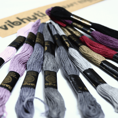 Embroidery Thread - Dark Shade (Pack of 10) - MySkillShaala