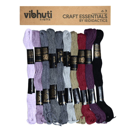 Embroidery Thread - Dark Shade (Pack of 10) - MySkillShaala