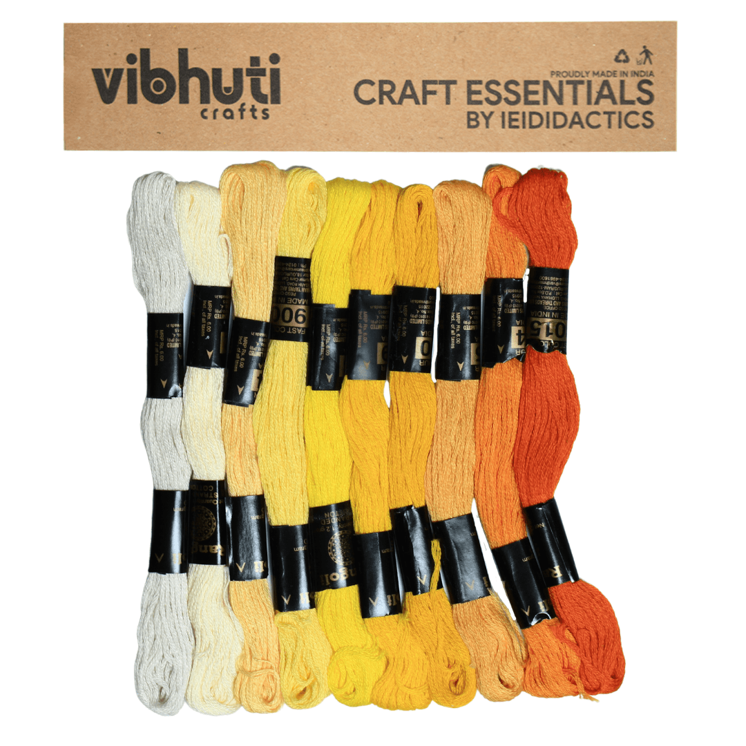 Embroidery Thread - Yellow Shade (Pack of 10) - MySkillShaala