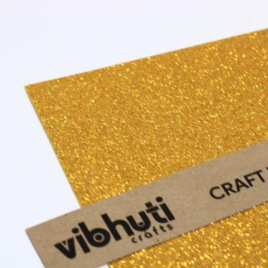 Glitter Eva Foam Sheet - A4, Pack of 10 (Single Color) Golden - MySkillShaala