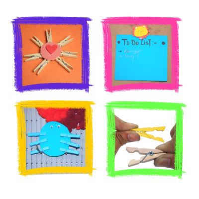 Multicolored Wooden Pegs - 2 inch - MySkillShaala