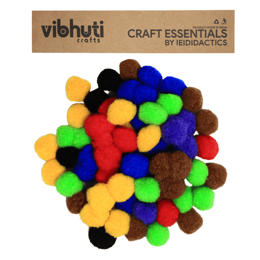 Pom Pom for Crafts - 2 cm (Assorted Colors) - MySkillShaala